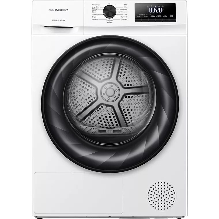 3701763601394_h_f_l_0 Sèche linge pompe à chaleur SCHNEIDER SCSL9HP-WD