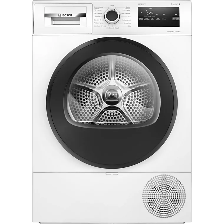 4242005469154_h_f_l_0 Sèche linge pompe à chaleur BOSCH WTH8520BFR, SERENITY, Série 4